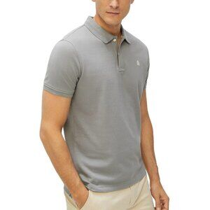 IZOD Polo Shirt Adult Large Grey White Logo Short Sleeve Cacual Mens